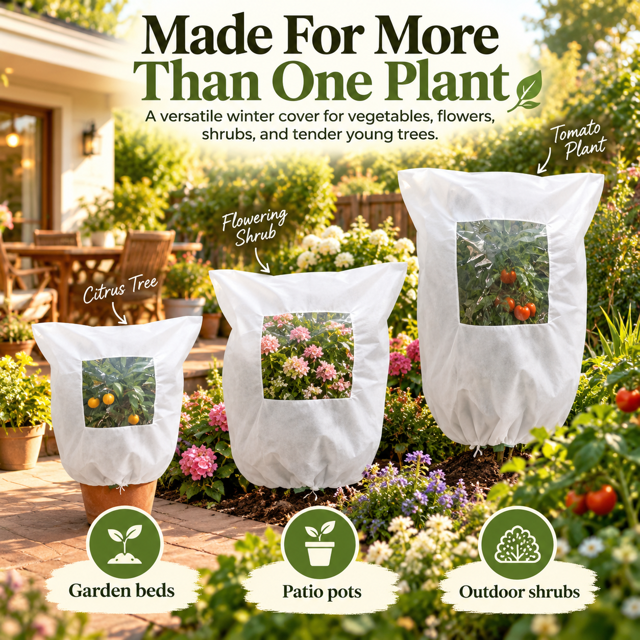 🔥 Plant Frost Cover Nonwoven Reusable Warm Shrubs Blanket