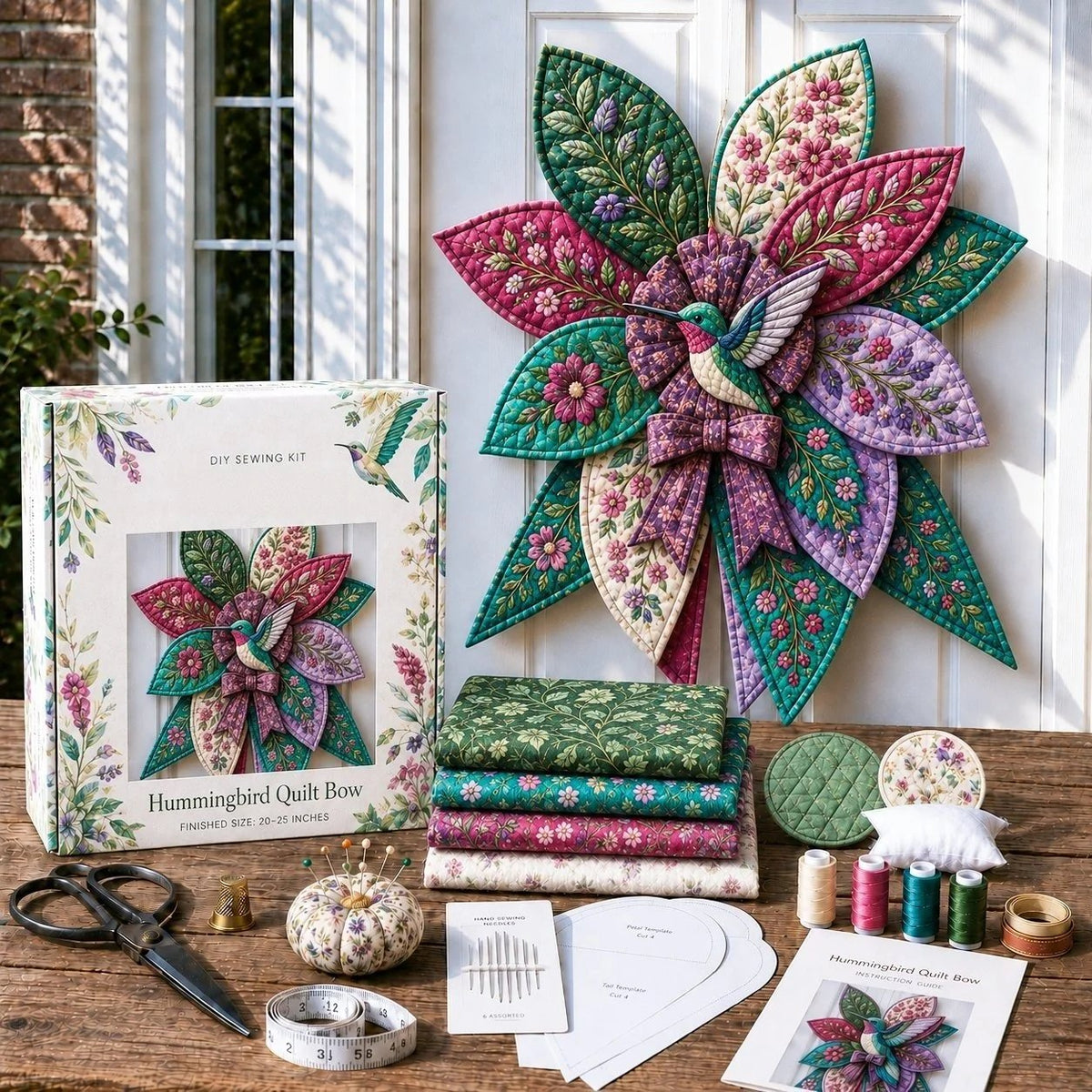 🔥LAST DAY 50% OFF - 🎀 Beginner-Friendly Oversized Quilted Bow Sewing Kit