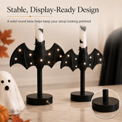 🎉🎃🦇 Flameless Bat Candle Holders for a Safer Halloween Glow（Candles not included）