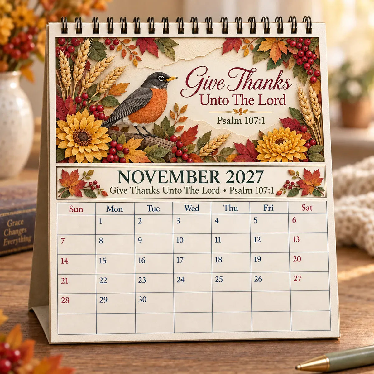🔥 SPECIAL OFFER |✝️ 3D Christian Calendar 2027 | 12 Scripture Designs with Nature Scenes, Birds & Flowers for Faith-Filled Homes & Meaningful Gifts 🎁