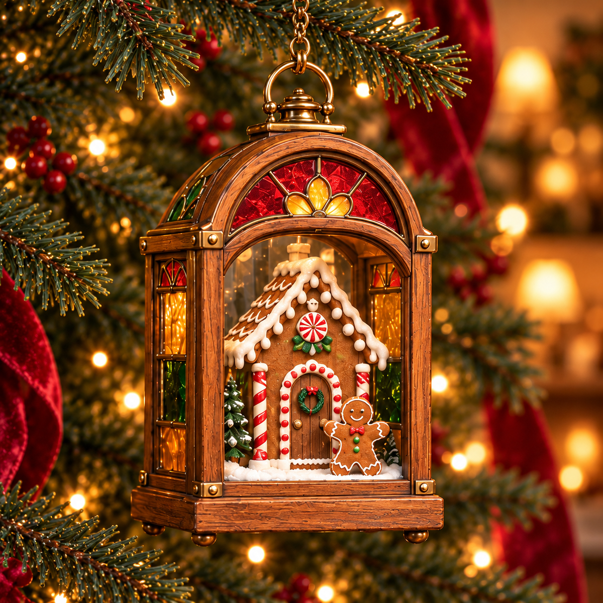 🏮 2026 Christmas Lantern Ornaments – Set of 6 Vintage Holiday Keepsakes