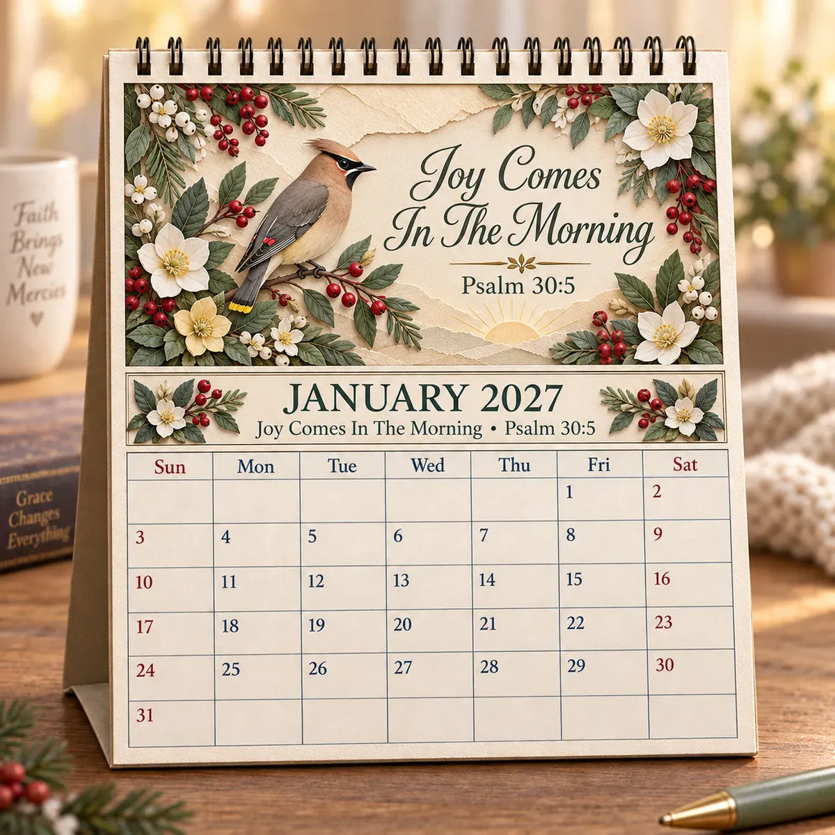 🔥 SPECIAL OFFER |✝️ 3D Christian Calendar 2027 | 12 Scripture Designs with Nature Scenes, Birds & Flowers for Faith-Filled Homes & Meaningful Gifts 🎁