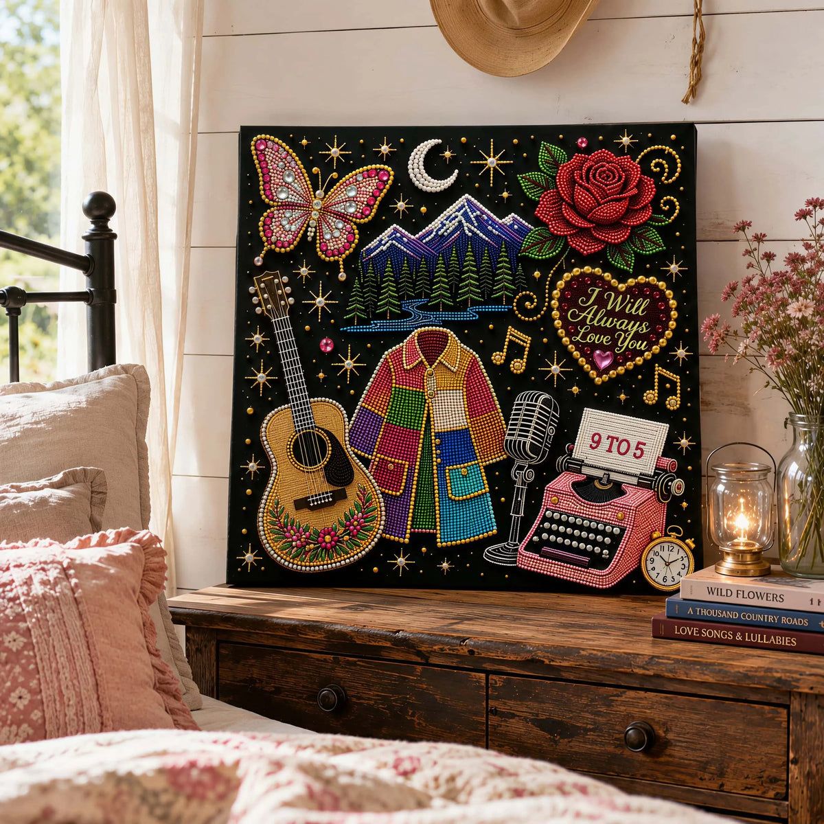 💥 LAST DAY 49% OFF – 🎤 Premium 3D Pearl Dolly Country Music Tribute Art Kit | Luxury Flocked Canvas with Scratch-Resistant Non-Fading Acrylic Resin Pearls & Faceted Drills DIY Keepsake Decor 💎✨