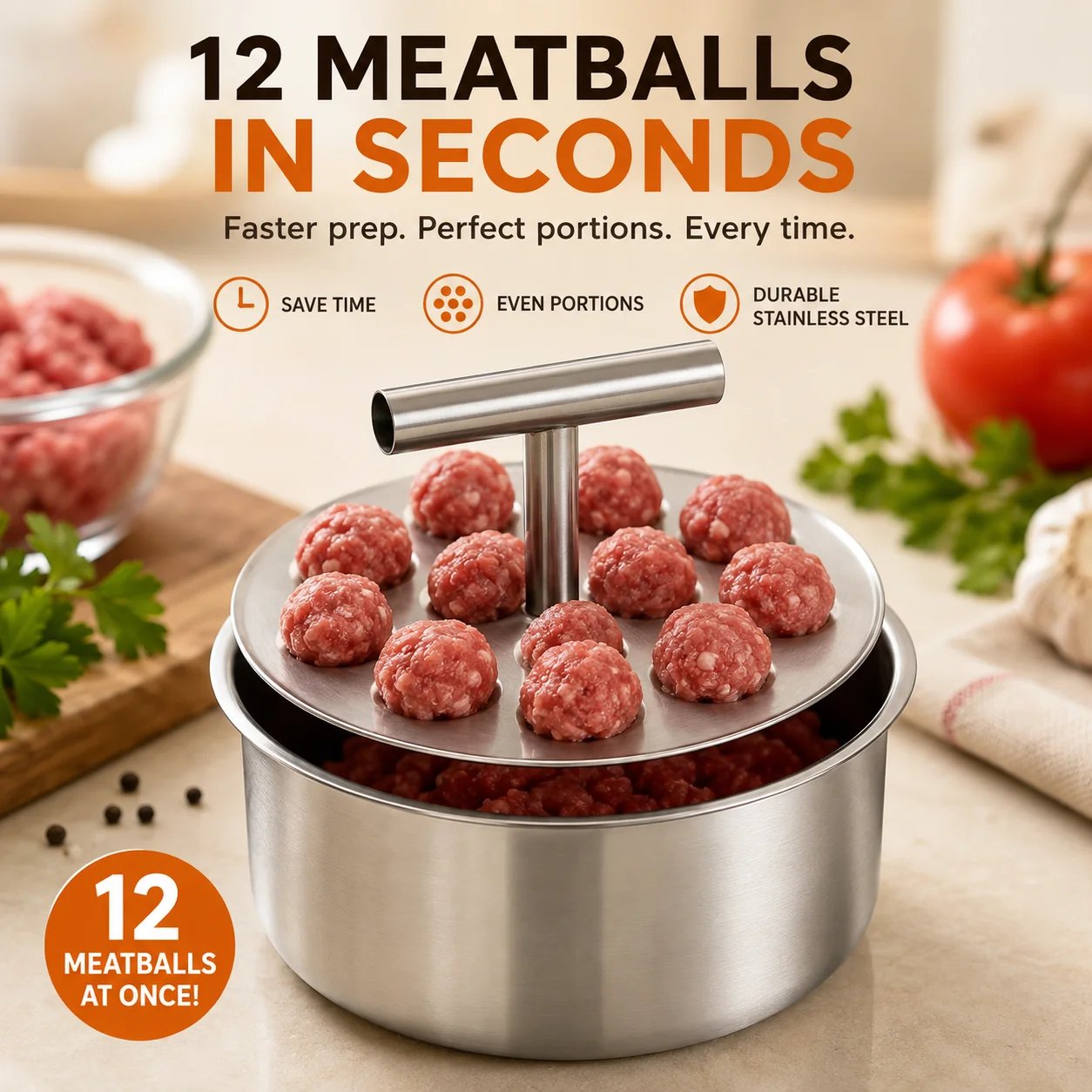 🍝 Stainless Steel Meatball Maker Spoon – Make Perfect Homemade Meatballs Faster