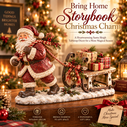 Santa’s Christmas Sleigh Farmhouse Table Decor