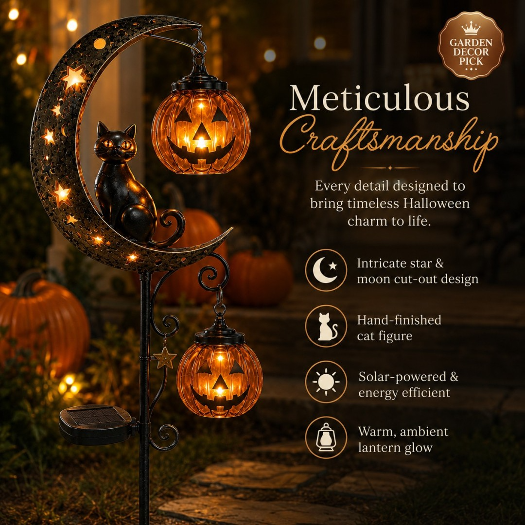 🎃Pumpkin Moon Garden Stake Light for a Magical Halloween Yard