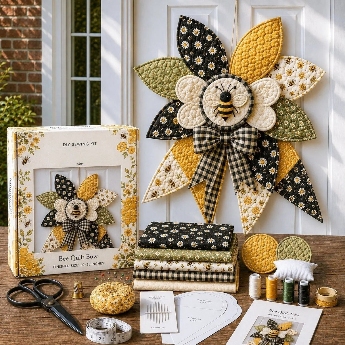 🔥LAST DAY 50% OFF - 🎀 Beginner-Friendly Oversized Quilted Bow Sewing Kit