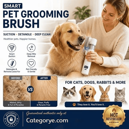 ⏰LIMITED TIME PRICE & FREE SHIPPING🔥Electric Pet Grooming Comb🐕Keep your furry friends away from mites, fleas and tangled fur！