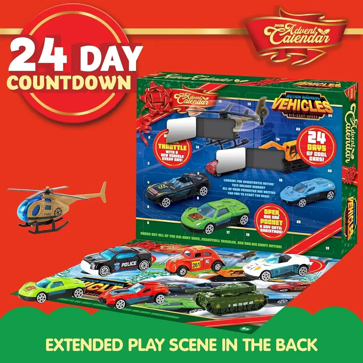 🔥Last Day 50% OFF - 🚗🎁2026 Christmas Advent Calendar | ✨24 Days Countdown Calendar Diecast Cars Set