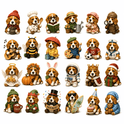 🐶🎄Beagle Magic Advent Calendar 2026 – 24 Days of Unique Beagle Miniature Collectibles, 24 Cute Holiday