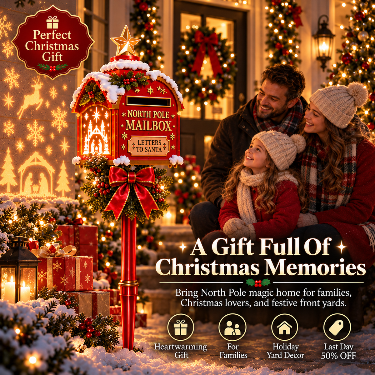 Santa’s North Pole Mailbox Christmas Projection Light