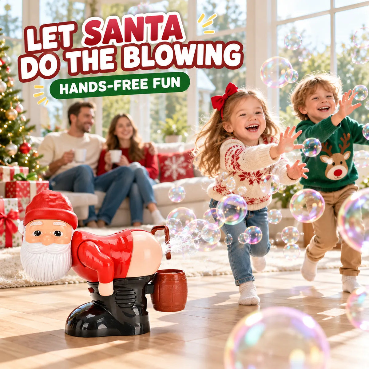 Farting Santa Bubble Machine with Lights & Music
