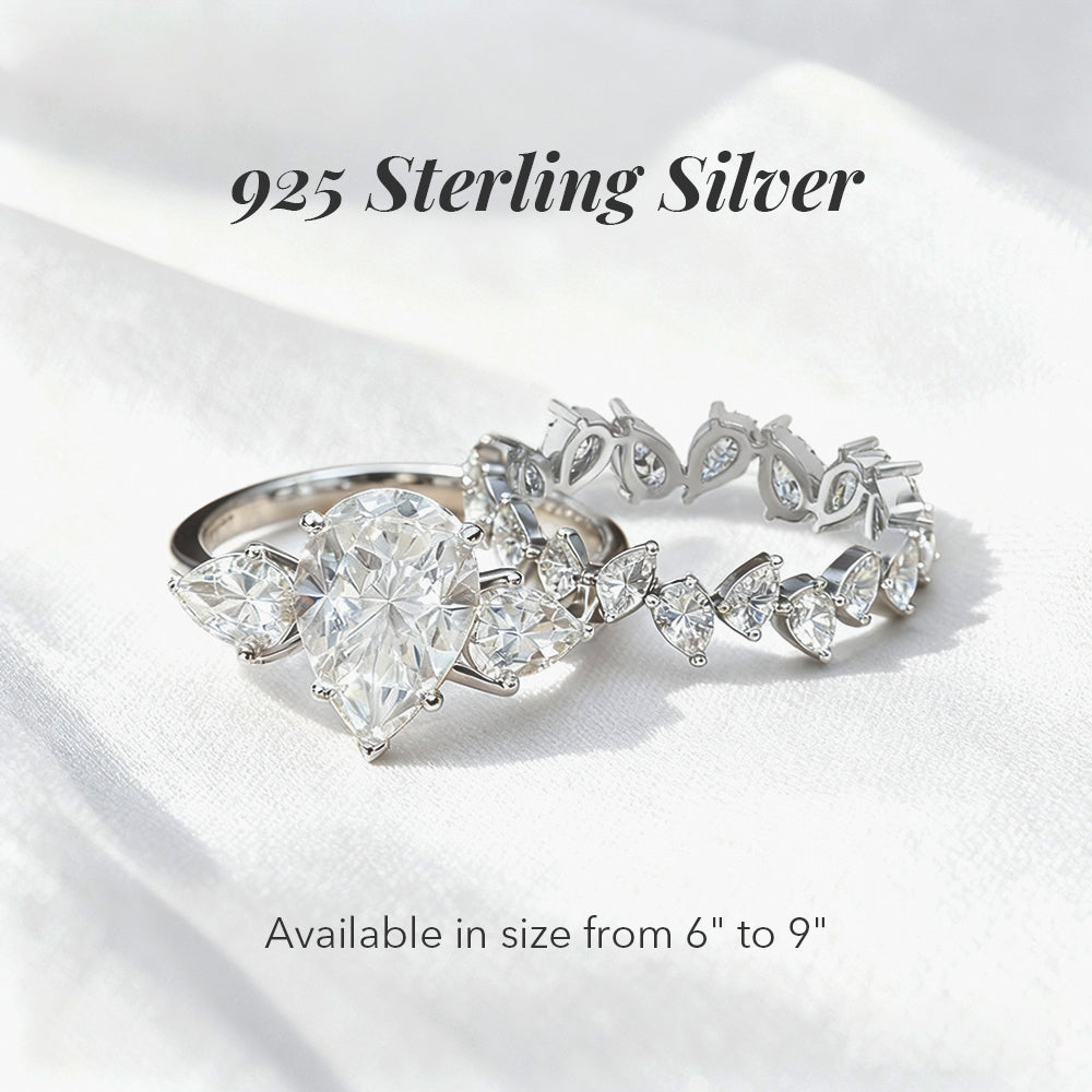 Teardrop Glimmer Ring Set