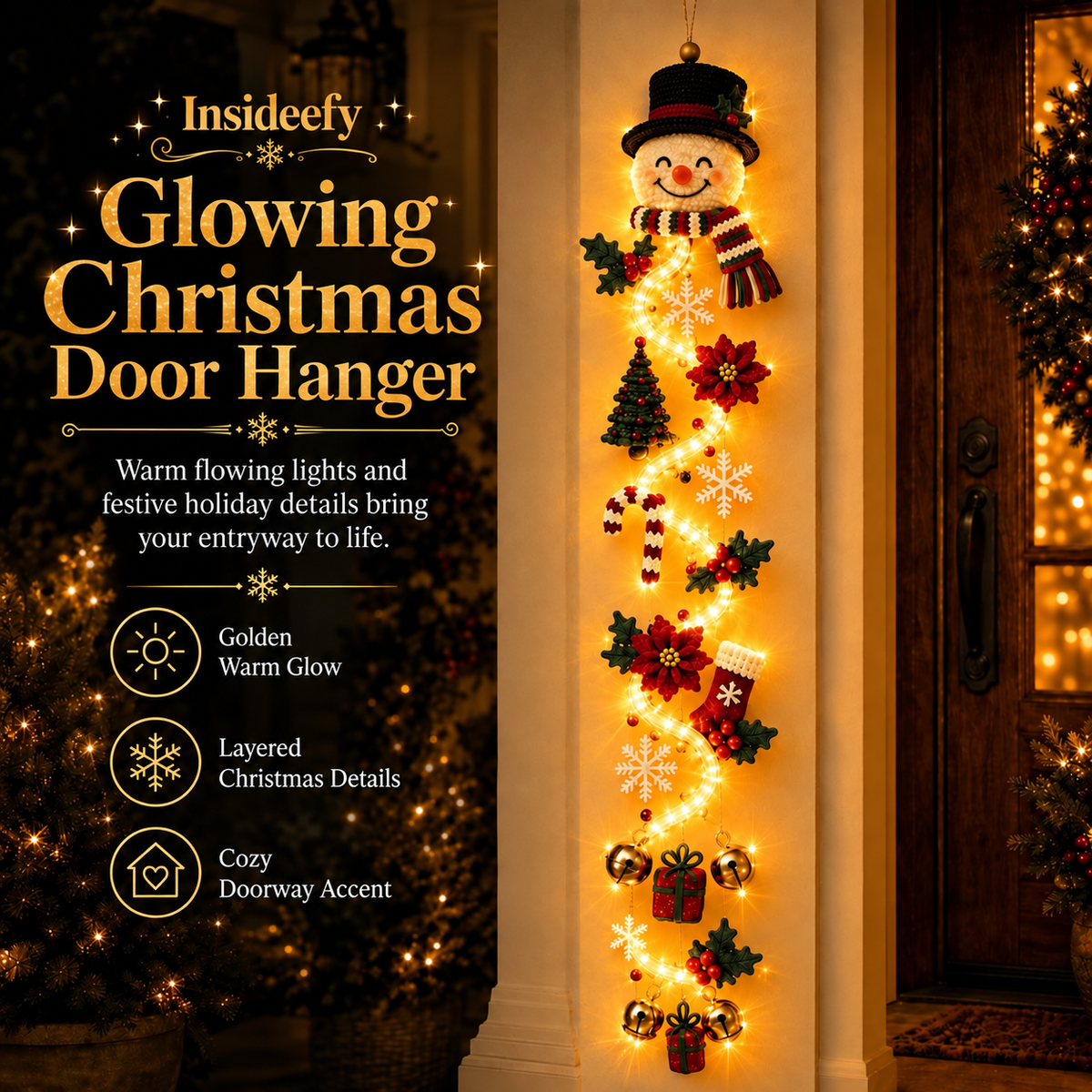 ⏳ Last Day 70% OFF – 🎄 Glowing Christmas Door Hanger