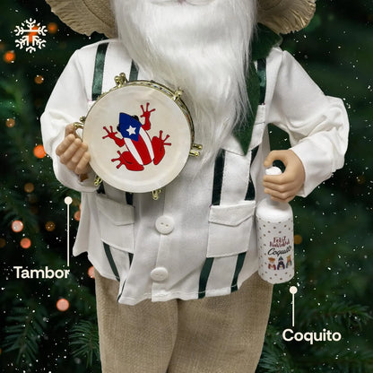 🎅Puerto Rican Santa Claus – Coquito & Tambor Holiday Decor🎶