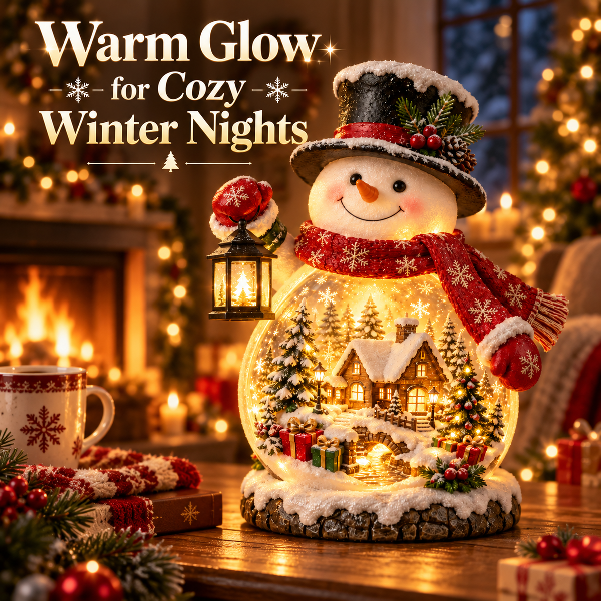 Christmas Village Snowman Glow – Lighted Tabletop Decor