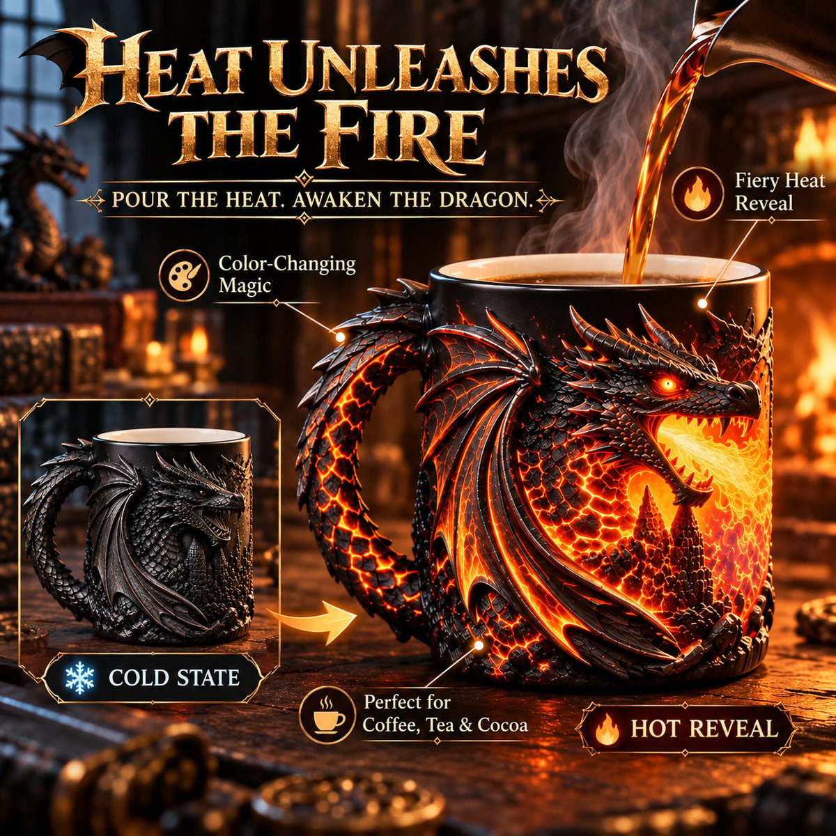 Dragonfire 3D Heat-Reveal Magic Mug – product view 3