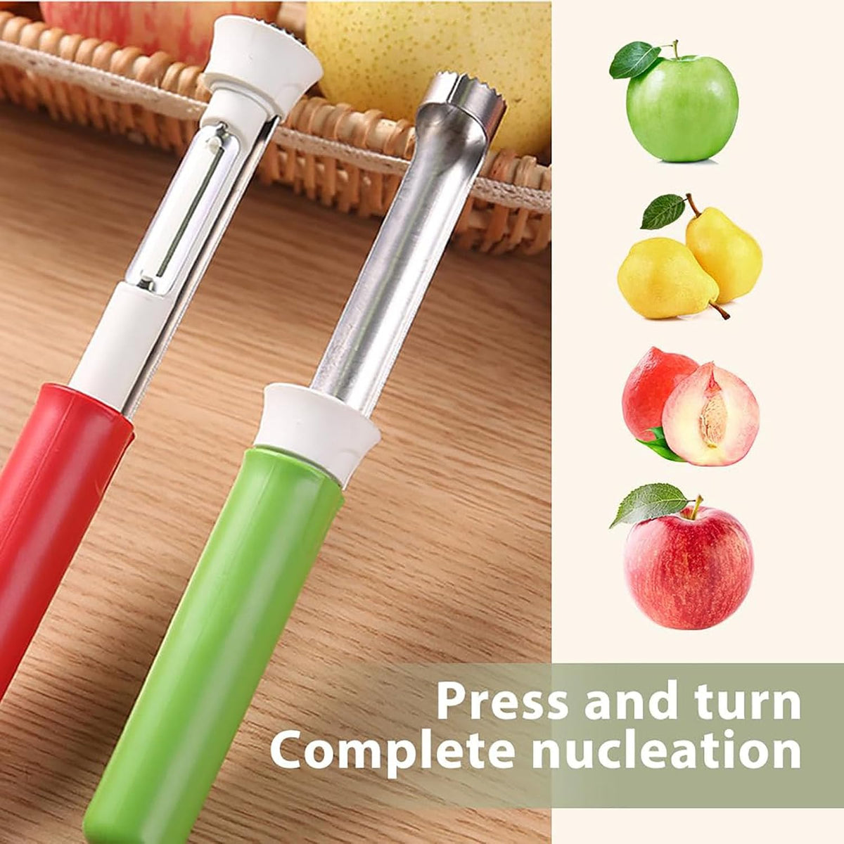 2-in-1 Stainless Steel Apple Corer & Peeler