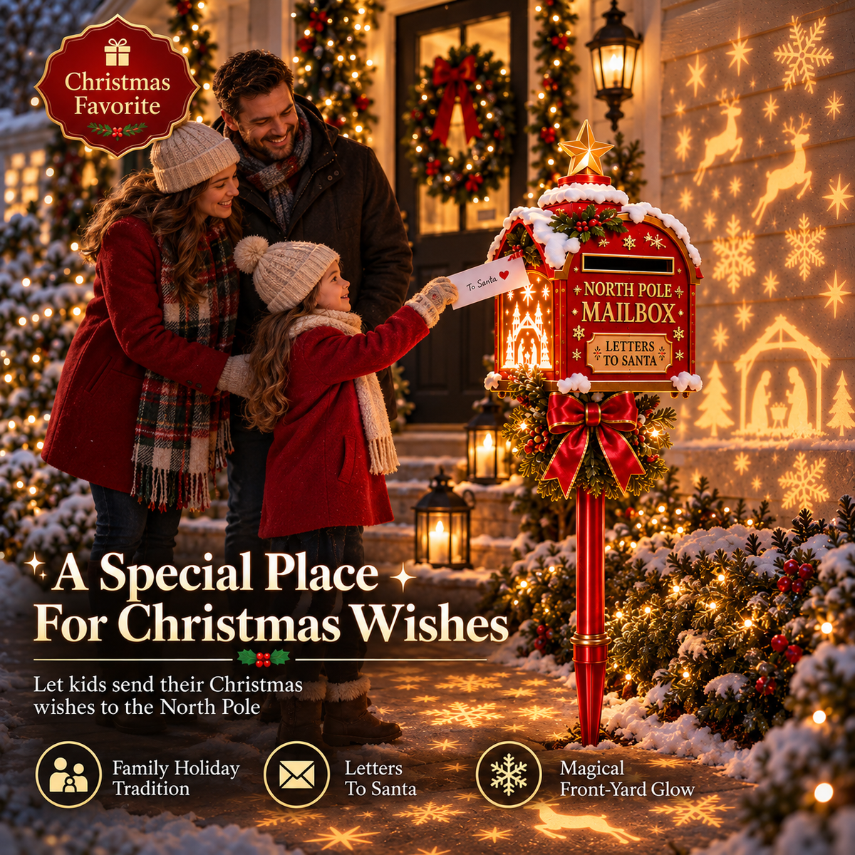 Santa’s North Pole Mailbox Christmas Projection Light