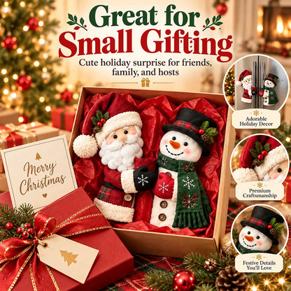 Santa & Snowman Plush Christmas Door Handle Covers