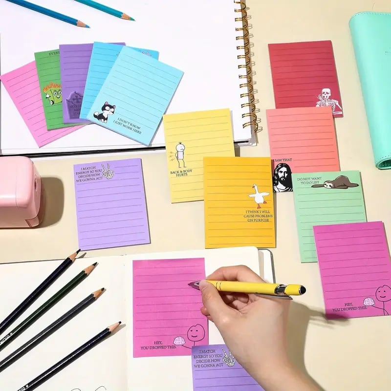 Buy 2 Free Shipping💼😂 12-Pack Sarcastic Office Sticky Notes – Funny Coworker Memo Pads & Hilarious Desk Gifts