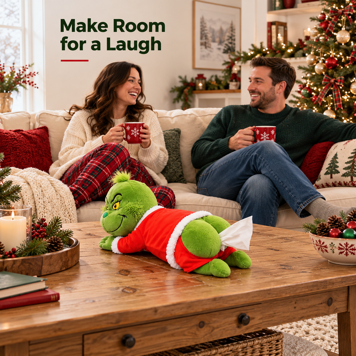 Grinch Plush Tissue Box Cover – Christmas Novelty Holder – image 6