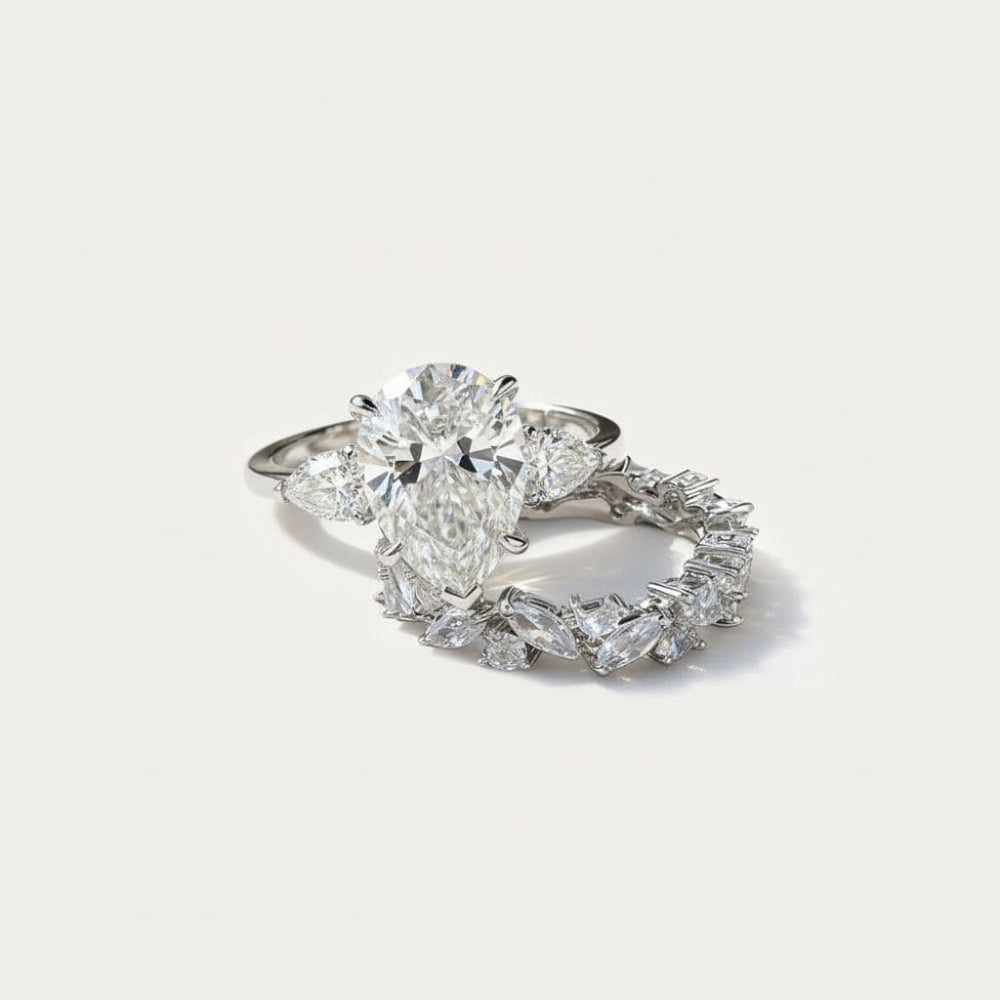 Teardrop Glimmer Ring Set