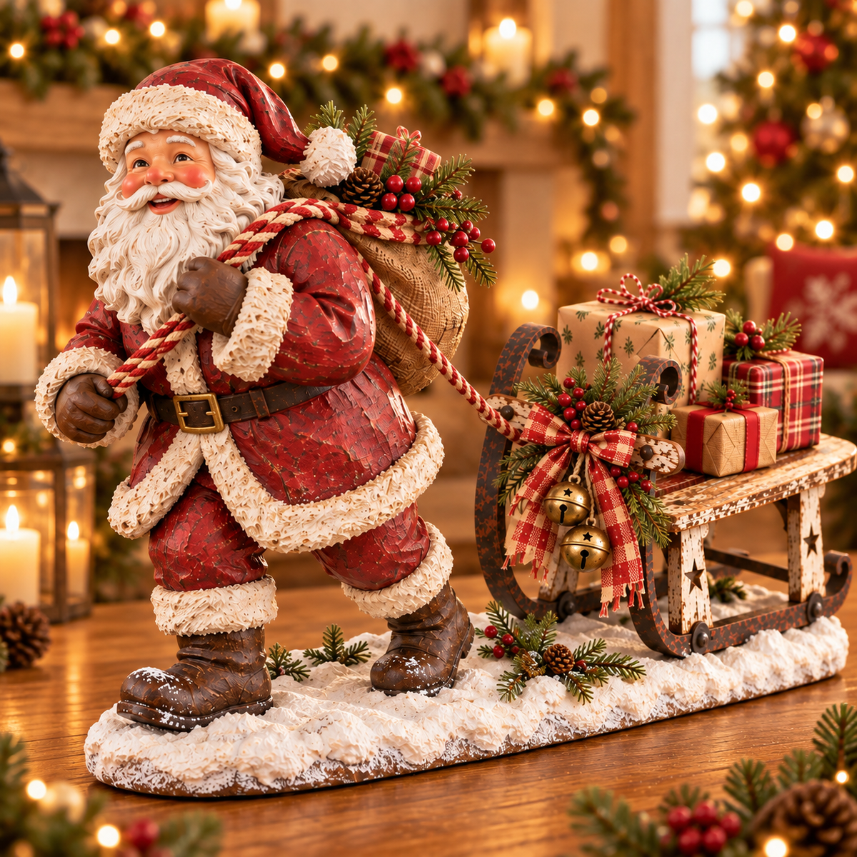 Santa’s Christmas Sleigh Farmhouse Table Decor