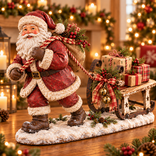 Santa’s Christmas Sleigh Farmhouse Table Decor