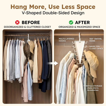 ⏰LAST DAY 50% OFF - V-Shaped Double-Sided Closet Organizer Hanger
