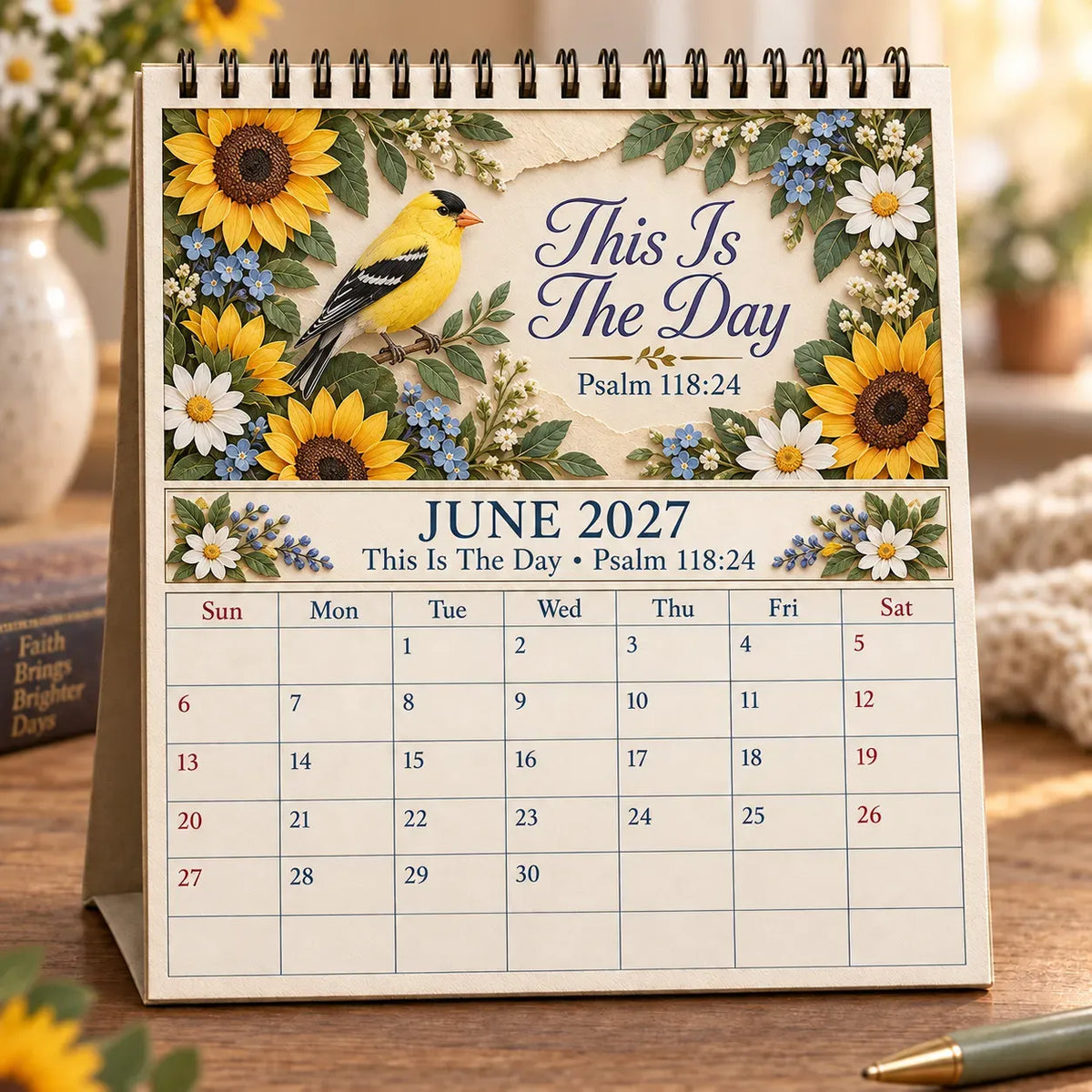 🔥 SPECIAL OFFER |✝️ 3D Christian Calendar 2027 | 12 Scripture Designs with Nature Scenes, Birds & Flowers for Faith-Filled Homes & Meaningful Gifts 🎁