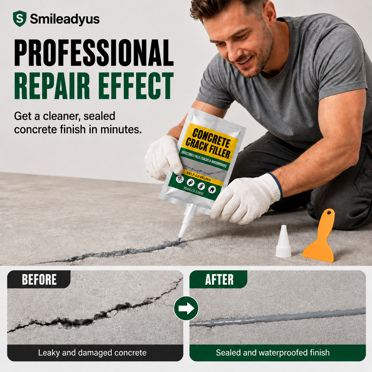 🏠 Waterproof Concrete Crack Filler for Indoor & Outdoor Use