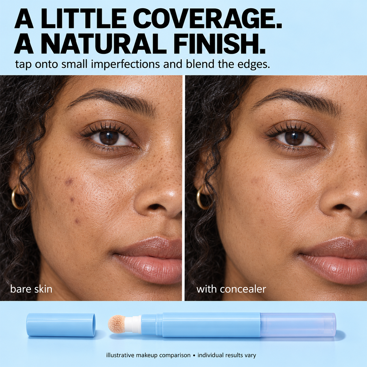 Hydrating Cream Concealer Pen – Sponge Applicator, Matte Finish, Brightening ✨