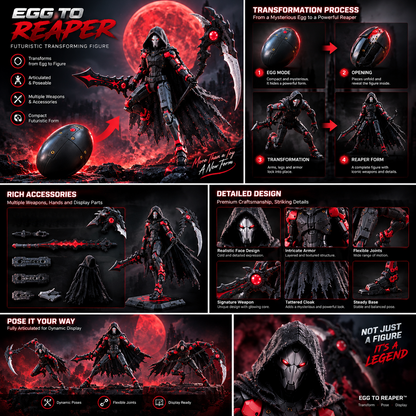 Reaper Transforming Egg – Black Mechanical Warrior – view 3