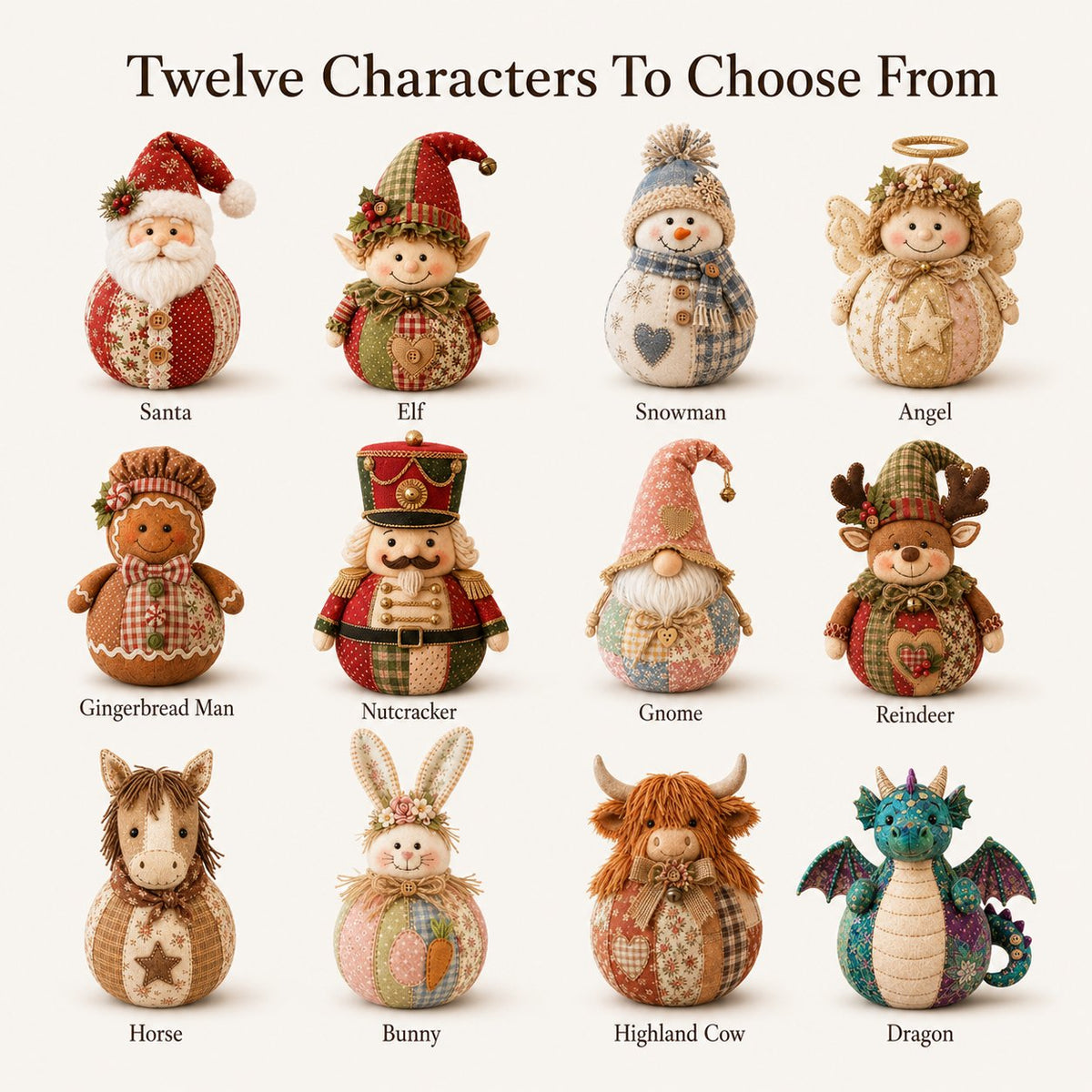 🧸DIY Patchwork Fabric Character Doll Kit