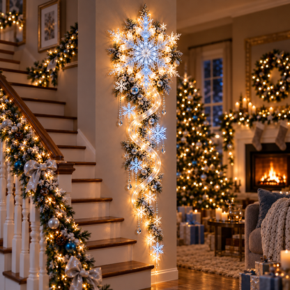 ❄️Giant Snowflake Blizzard Trail- Let the Snowstorm Glow Indoors