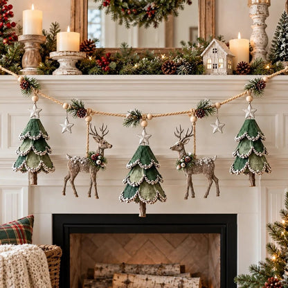 🔥LAST DAY 49% OFF ✨ Enchanted Lighted Woodland Christmas Garland