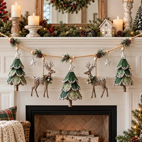 🔥LAST DAY 49% OFF ✨ Enchanted Lighted Woodland Christmas Garland