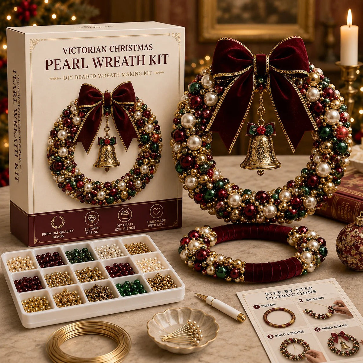 Christmas Pearl Wreath DIY Kit