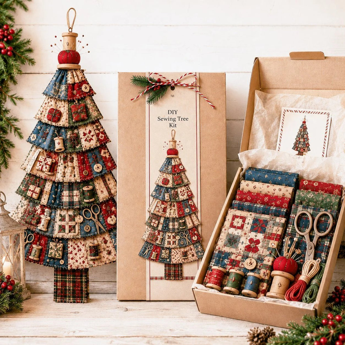 🔥 SPECIAL OFFER |🎄Beginner-Friendly DIY Oversized Patchwork Christmas Tree Door Hanging Kit💕
