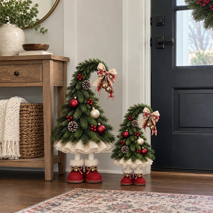 Whimsical Christmas Elf Tree Decor with Red Boots