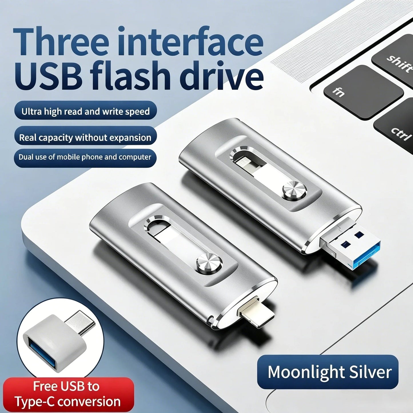 Portable 4-in-1 USB Flash Drive – Fast Photo Backup & Extra Storage for Phone, Tablet & Computer-RH