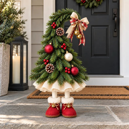Whimsical Christmas Elf Tree Decor with Red Boots