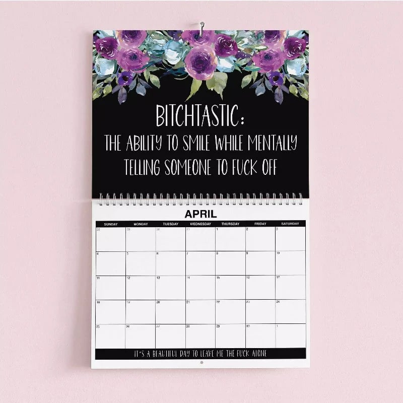 🌸🗓️ 2027 Funny Swear Word Wall Calendar – 'F*ck It' Floral Calendar for Tired-Ass Women 😂✨