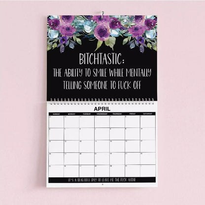 🌸🗓️ 2027 Funny Swear Word Wall Calendar – 'F*ck It' Floral Calendar for Tired-Ass Women 😂✨