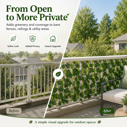 🔥 SPECIAL OFFER |🍃Expandable Ivy Privacy Fence – Retractable Green Lattice Screen for Patio & Garden
