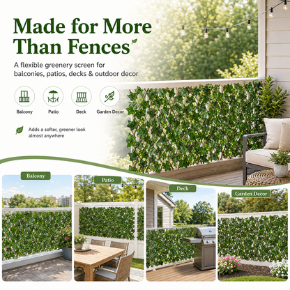🔥 SPECIAL OFFER |🍃Expandable Ivy Privacy Fence – Retractable Green Lattice Screen for Patio & Garden