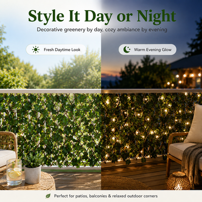 🔥 SPECIAL OFFER |🍃Expandable Ivy Privacy Fence – Retractable Green Lattice Screen for Patio & Garden