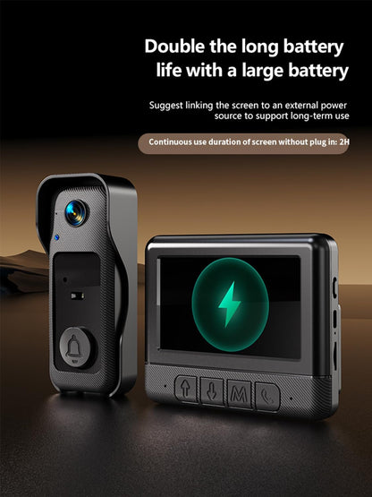 Visual smart doorbell with 4.3-inch color display, 0.3 megapixel camera for home security