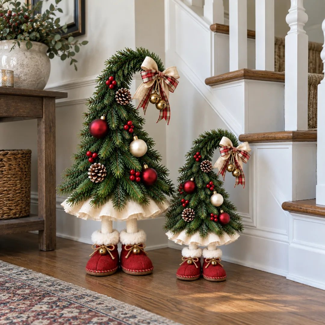 Whimsical Christmas Elf Tree Decor with Red Boots